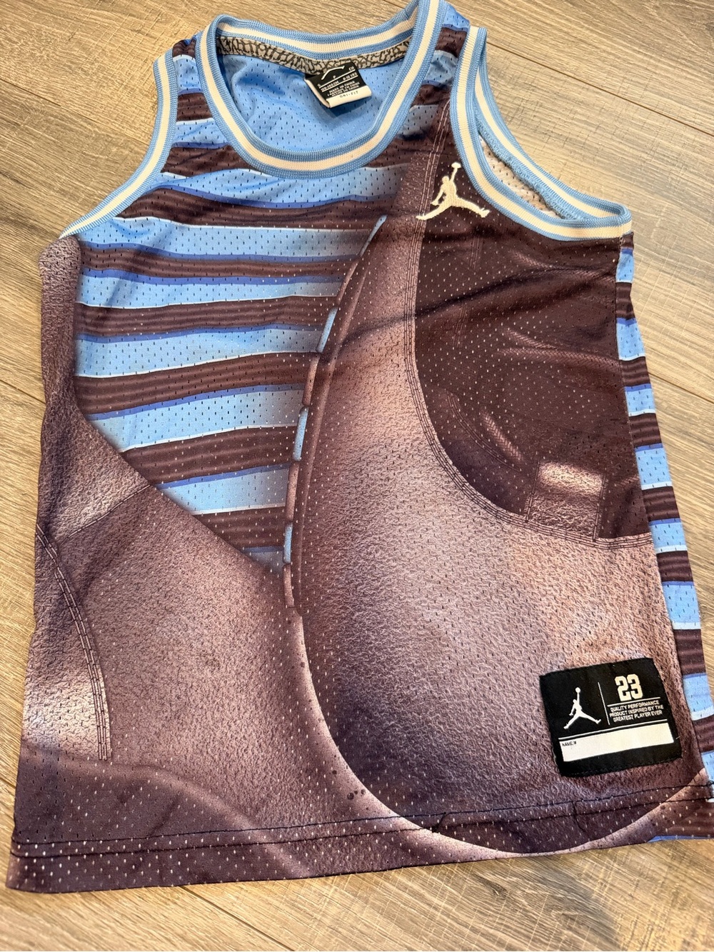 Jordan Blue & Gray Graphic Basketball Tank for Kids